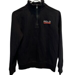 POLO Sport by Ralph Lauren Fleece 1/4 Zip‎ Pullover Youth Large 14-16 Black
